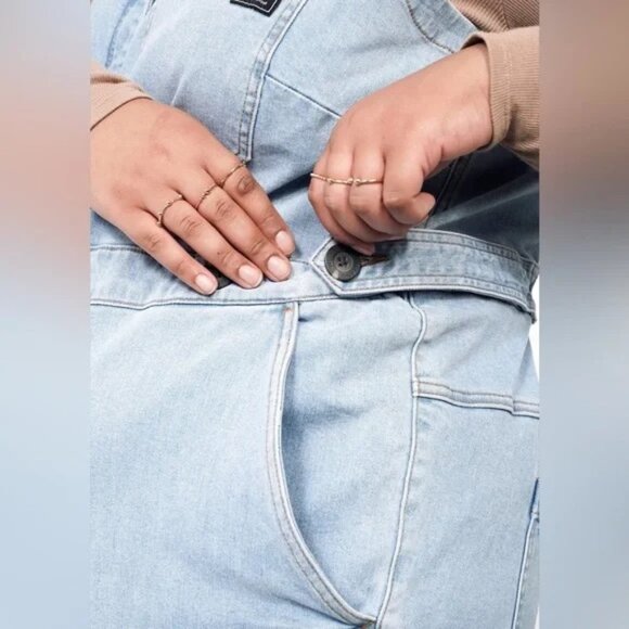 Wildfang Essential Denim Sleeveless High Waisted Coverall - Picture 3 of 7